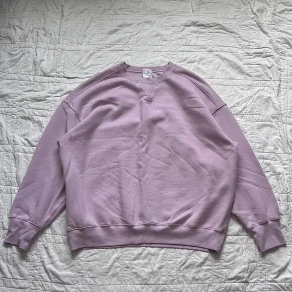 Offline by aerie cloud Fleece oversized crewneck sweatshirt lilac womens XL - Picture 2 of 7